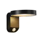 Nordlux Solar Vægbelysning Rica Runde Sort 4.5W 450lm - 830 Varm Hvid | Bevægelses- og Lyssensor